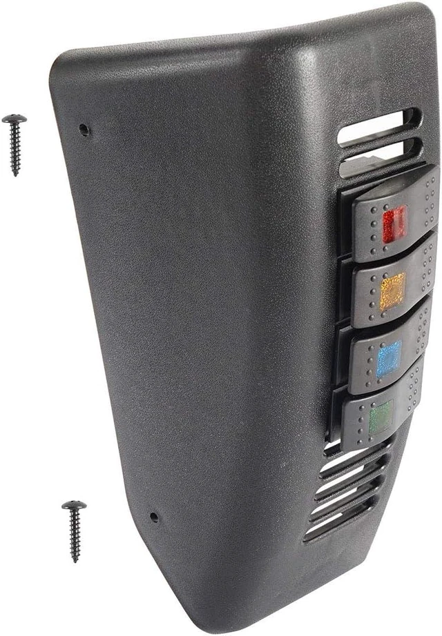 Alt view image 6 of 7 - TJ Wrangler Pillar Light Switch Pod Panel w/ 4X Rocker Switches for Jeep Wrangler TJ 1997-2006 - Driver Side