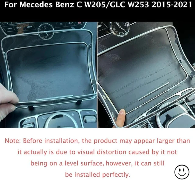 Alt view image 2 of 6 - Chromed Center Console Cup Holder Trim Frame for Benz C W205 W253
