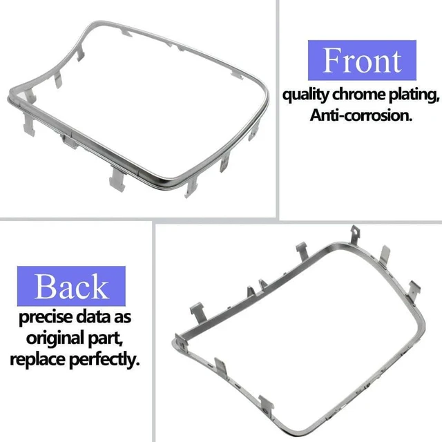 Alt view image 5 of 6 - Chromed Center Console Cup Holder Trim Frame for Benz C W205 W253