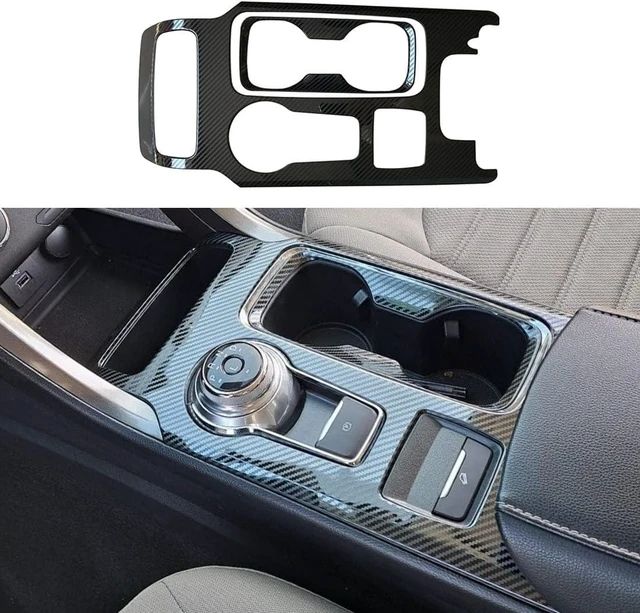 Main image of Carbon Fiber Pattern Car Gear Shift Knob Console Panel Trims Cup Holder Frame Cover Compatible with Fit for Ford Fusion 2017 2018 2019 2020