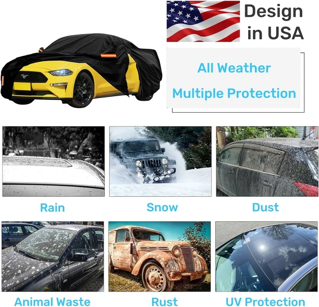 Alt view image 2 of 7 - Waterproof Car Cover Custom for Ford Mustang 1964-2026, for Chevy Camaro