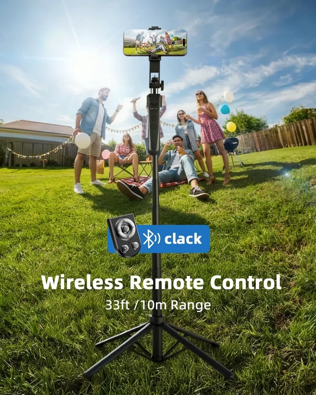 Alt view image 6 of 6 - Auto Face Tracking Selfie Stick Tripod for iPhone with Light 360° Rotation that Follows Your Movement 70.9" Camera Tripod Stand with Remote for Content Creator Vlog Live Stream Video Recording