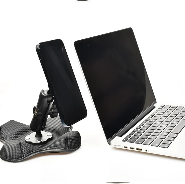 Alt view image 3 of 7 - Magnetic Phone Holder for Desk&Car Dash,Aluminum Arm, Non-Slip Beanbag Base, 360° Rotation at 3 Points, Compatible with MagSafe iPhone 12-16 Series, Fits RAM B Size 1" Ball
