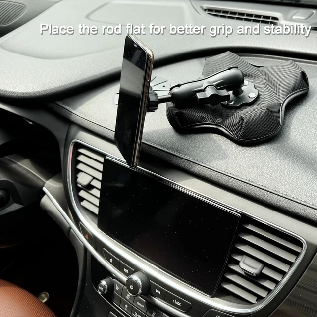 Alt view image 4 of 7 - Magnetic Phone Holder for Desk&Car Dash,Aluminum Arm, Non-Slip Beanbag Base, 360° Rotation at 3 Points, Compatible with MagSafe iPhone 12-16 Series, Fits RAM B Size 1" Ball