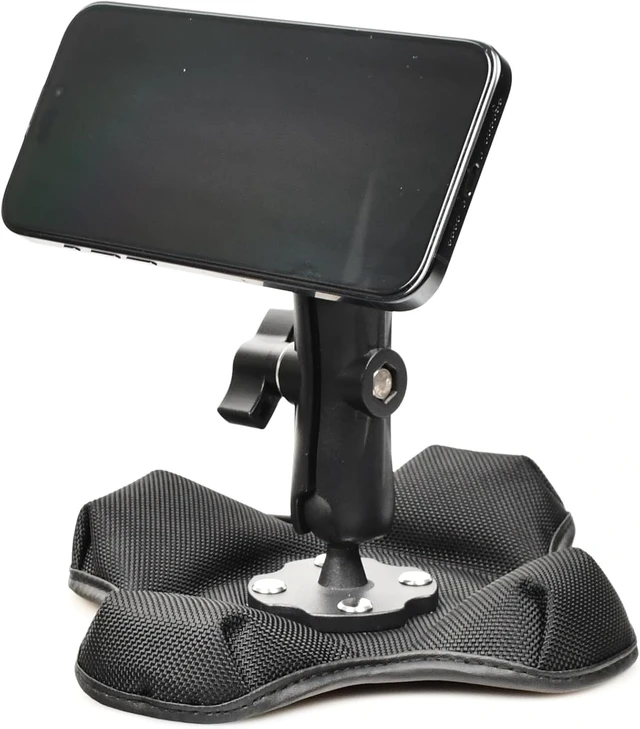 Alt view image 7 of 7 - Magnetic Phone Holder for Desk&Car Dash,Aluminum Arm, Non-Slip Beanbag Base, 360° Rotation at 3 Points, Compatible with MagSafe iPhone 12-16 Series, Fits RAM B Size 1" Ball