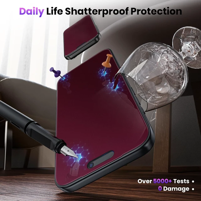 Alt view image 6 of 7 - for iPhone 18 Pro Matte Privacy Screen Protector - Colored