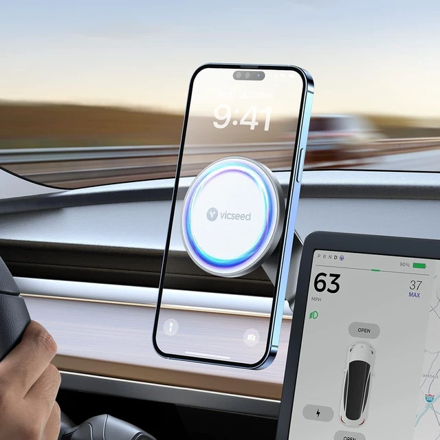 Main image of Tesla Phone Mount for Model 3/Y, Strongest Magnet & Foldable Hidden