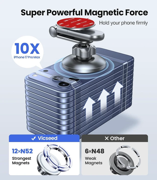 Alt view image 4 of 7 - Tesla Phone Mount for Model 3/Y, Strongest Magnet & Foldable Hidden