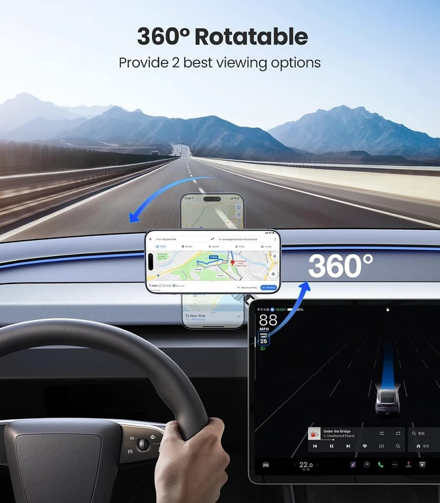 Alt view image 7 of 7 - Tesla Phone Mount for Model 3/Y, Strongest Magnet & Foldable Hidden