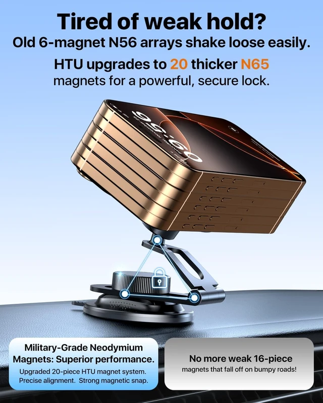 Alt view image 6 of 7 - Best 360°Rotation&Foldable for MagSafe Car Mount Magnetic Phone Holder