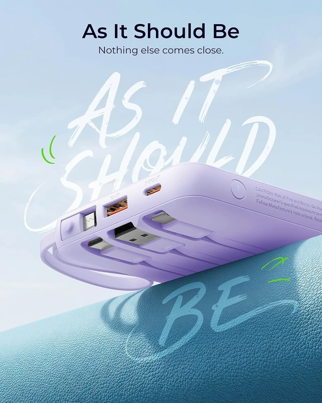 Alt view image 7 of 7 - Portable Charger 4-Built-in-Cable Fast Charging 20000mAh Power Bank