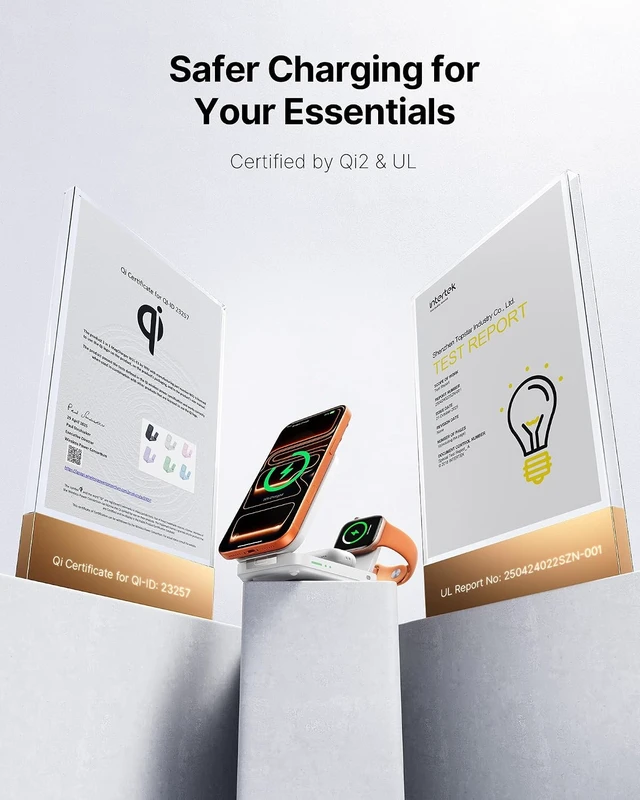 Alt view image 2 of 7 - 3 in 1 Foldable Wireless Charging Station, 15W Fast Mag-Safe Charger