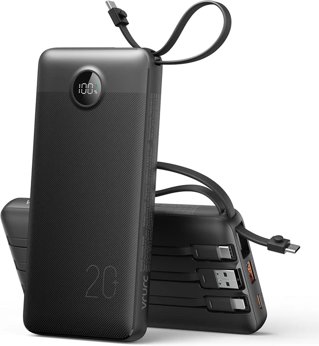 Main image of Portable Charger 4-Built-in-Cables 20000mAh Fast Charging Power Bank