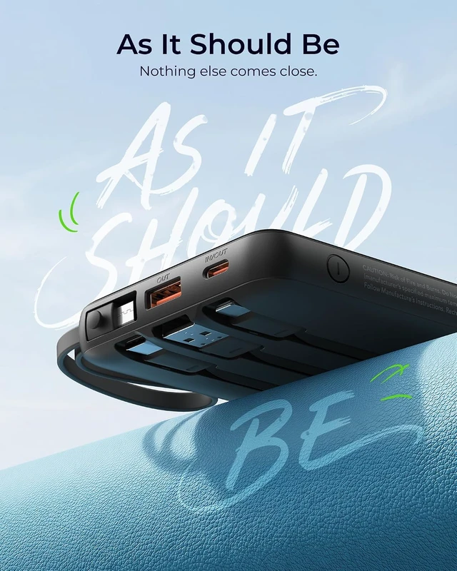 Alt view image 7 of 7 - Portable Charger 4-Built-in-Cables 20000mAh Fast Charging Power Bank