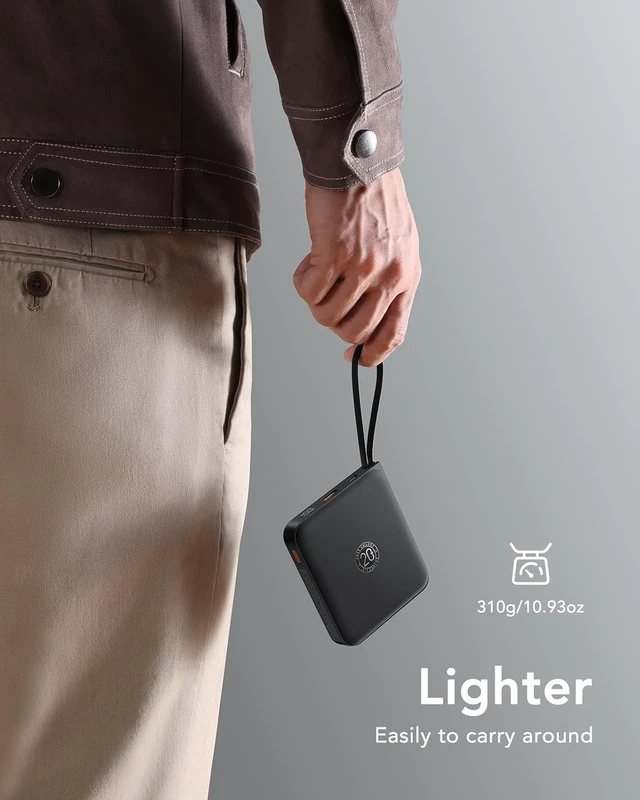 Alt view image 6 of 6 - Portable Charger 20000mAh with Built-in 4 Cables 22.5W Fast Charging