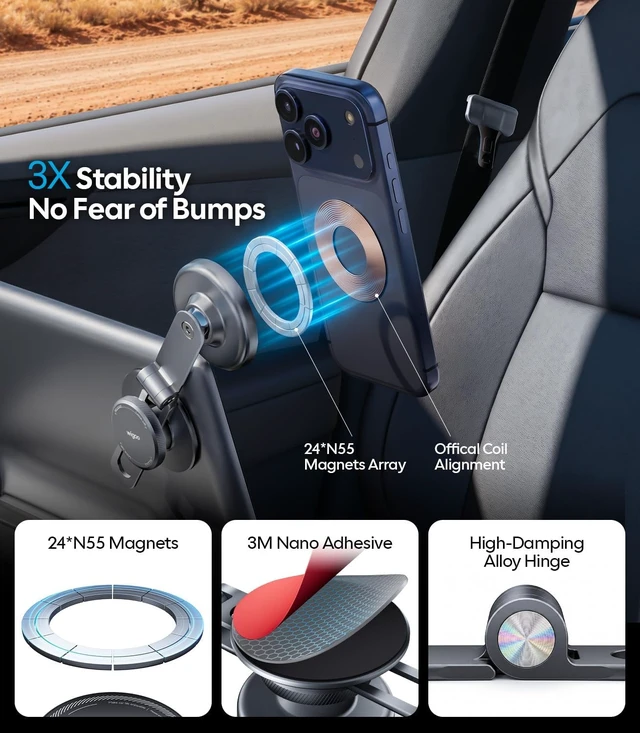 Alt view image 4 of 7 - for Tesla Model 3/Y/YL/X/S Phone Mount, OEM-Style, Strongest Magnet