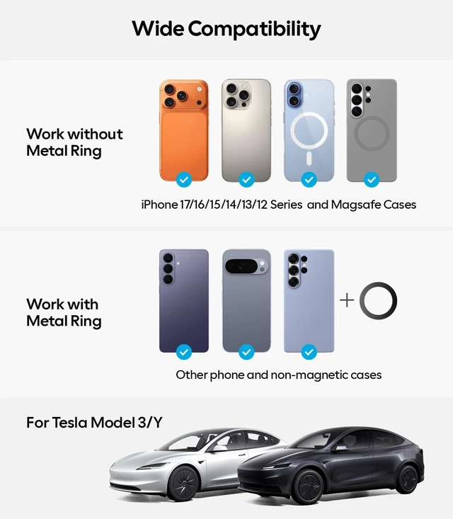 Alt view image 6 of 7 - for Tesla Model 3/Y/YL/X/S Phone Mount, OEM-Style, Strongest Magnet