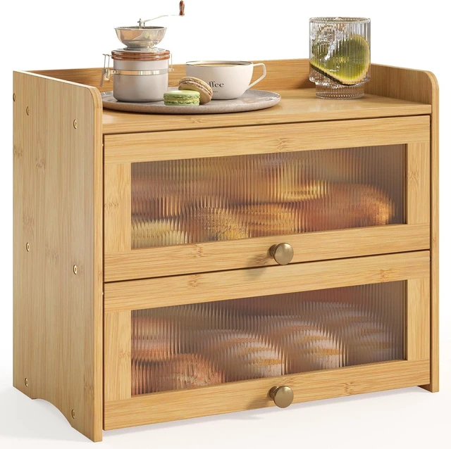 Main image of Large Vintage Bread Box for Kitchen Countertop Farmhouse Bread Holder