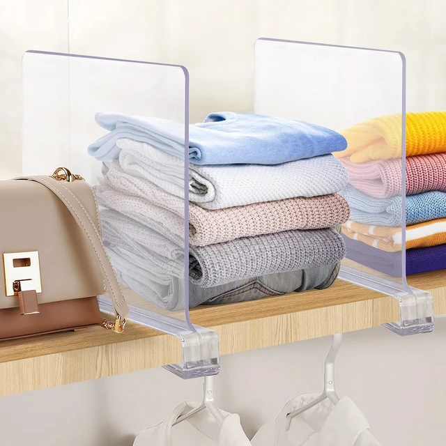 Alt view image 7 of 7 - Clear Acrylic Shelf Dividers for Closets Organizer & Storage,12 Pack