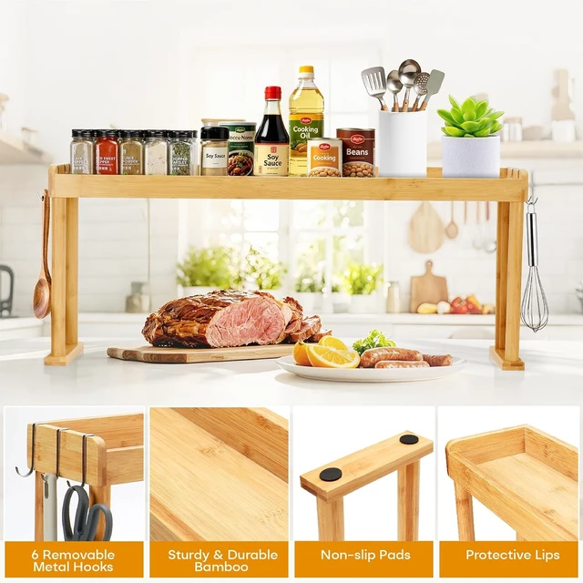 Alt view image 7 of 7 - Over the Stove Spice Shelf,32.9" Spice Rack Organizer for Kitchen