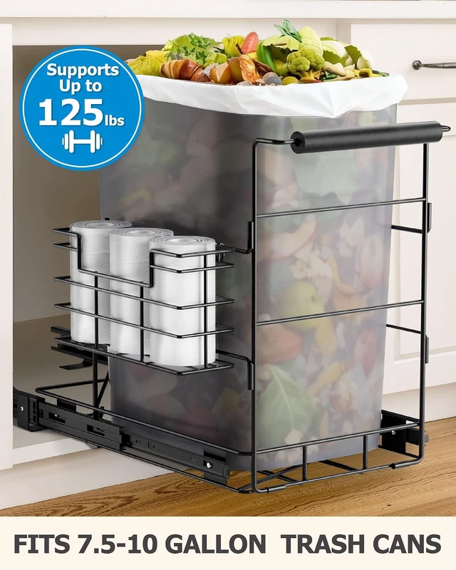 Alt view image 6 of 7 - Pull Out Trash Can Under Cabinet, Fits 30-40 Qt, Bin Not Included