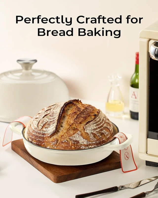 Alt view image 7 of 7 - 5QT Enameled Cast Iron Sourdough Bread Oven for Homemade, Red