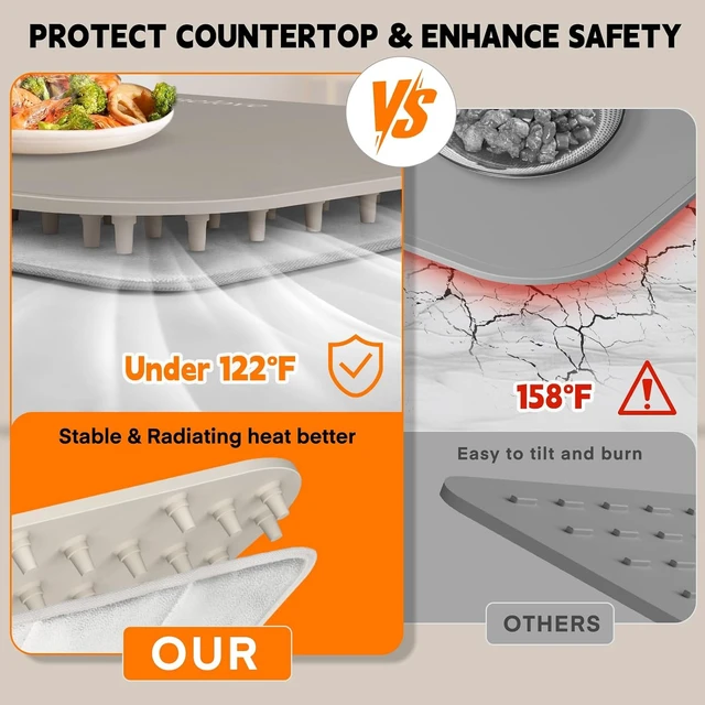 Alt view image 5 of 7 - Warming Mat for Food - Electric Warming Tray with 7-Level Temp Settings & 6 Hours Timer, Full Surface Graphene Heating, Waterproof Dishwasher-Friendly Food Warmer for Parties, Kitchen (Khaki)