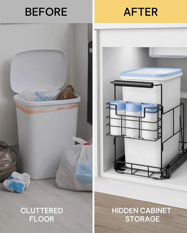 Alt view image 7 of 7 - Pull Out Trash Can Under Cabinet, Fits 30-40 Qt, Bin Not Included