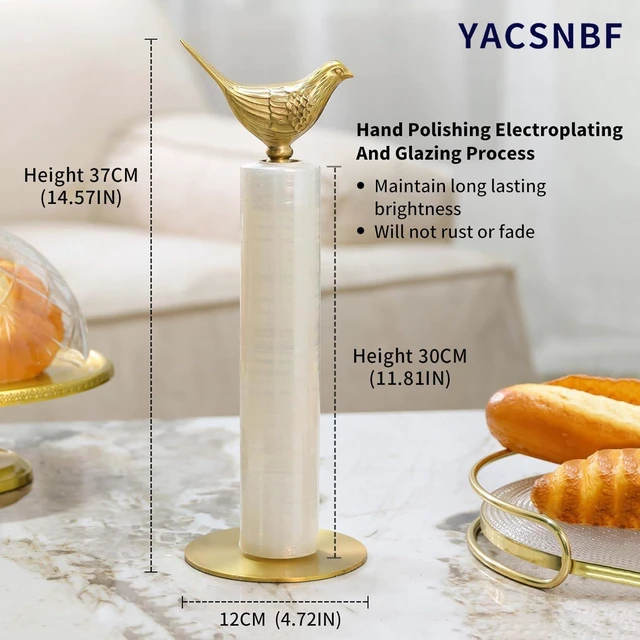 Alt view image 4 of 7 - Luxurious Gold Paper Towel Holder Countertop, Brass Paper Towel Holder for Kitchen, Unique Gold Bird Decor - Sturdy, Durable, and Elegant Home Decor for Kitchen