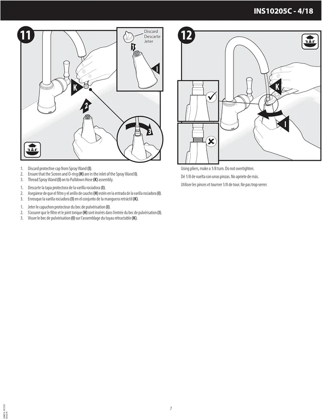 Alt view image 3 of 5 - Classic Stainless Replacement Pulldown Kitchen Faucet Spray Head