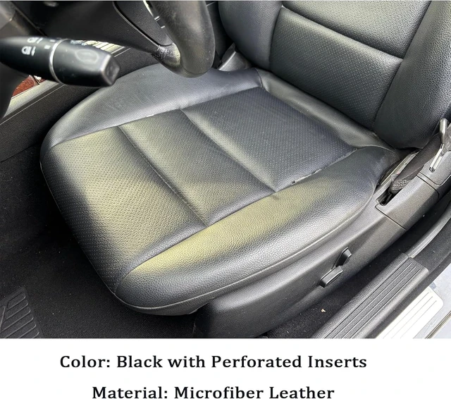 Alt view image 3 of 7 - Black Driver Side Bottom Replacement Microfiber Leather Seat Cover Compatible with Mercedes Benz C250 C300 C350 2008-2014, Compatible with Mercedes Benz GLK250 GLK280 GLK300 GLK350 2008-2015