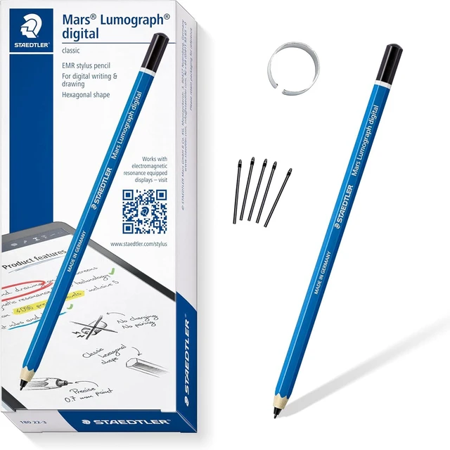 Main image of Lumograph Digital Stylus Pen for Touchscreens: No Charging or Batteries, Real Pencil Feel & Grip, Works with Galaxy Tab, Kindle Scribe, Remarkable 2 & More, with 5 Replacement Nibs