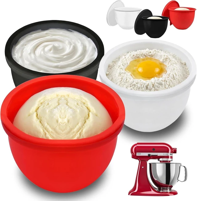 Main image of Silicone Bowl Liners for 5 Qt KitchenAid Mixers, 3 Liners with Lid