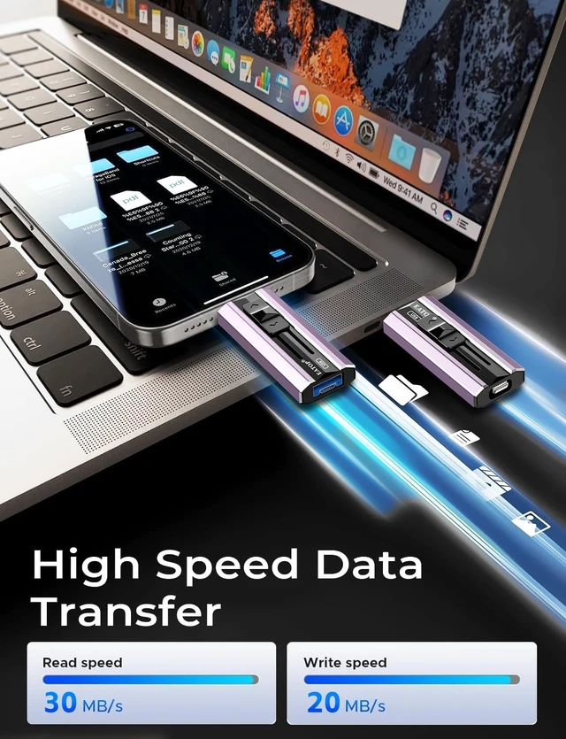 Alt view image 3 of 7 - 512GB Flash Drive Intended for iPhone iPad, USB Photo Stick for Photo & Video Backup, External Phone Memory Storage, No App Required, Compatible with iOS, Android & PC, Purple