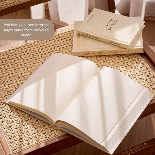 Alt view image 4 of 7 - Decorative Coffee Table Books, Set of 3, Beige Neutral Tones, Real Pages