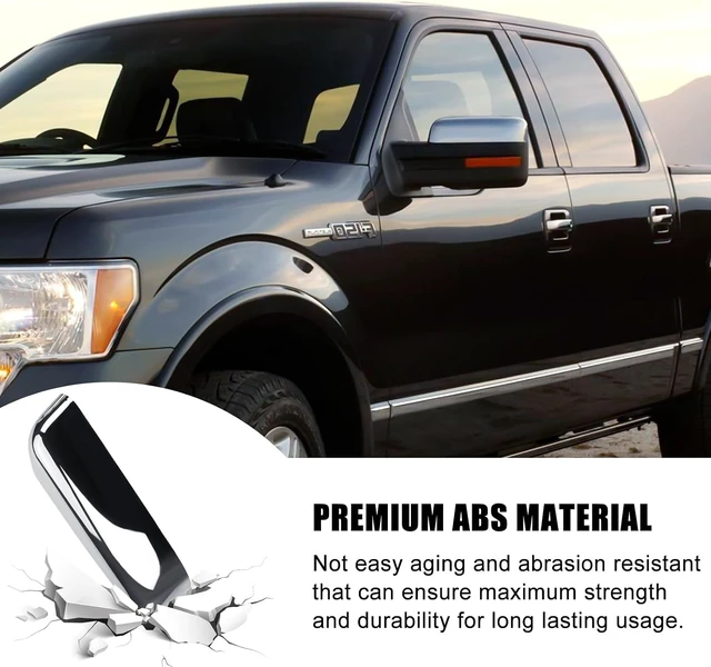 Alt view image 7 of 7 - Chrome Top Half Mirror Covers Caps Replace for 2009-2014 Ford F150