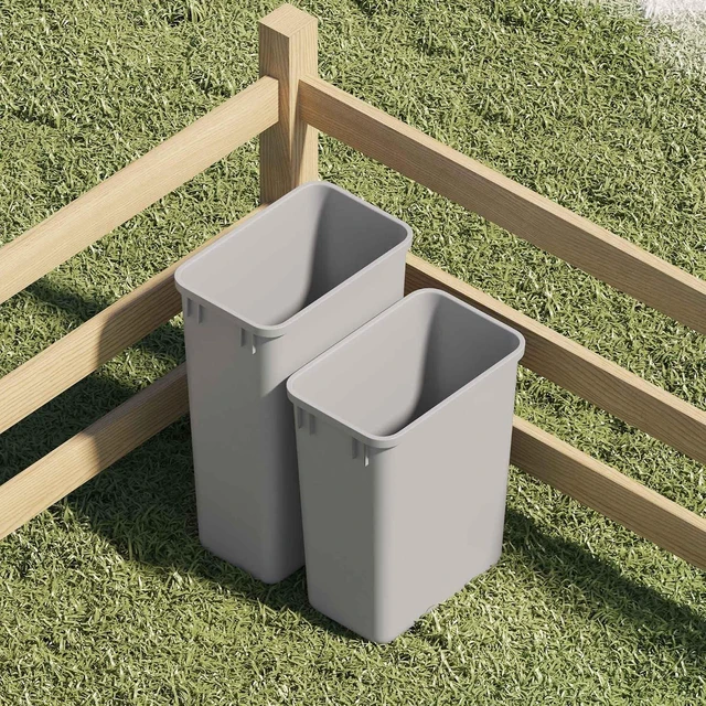 Alt view image 6 of 7 - Dowell 50QT Wastebasket Trash Container, 13Gal, Plastic, Stackable, for Kitchen/Bathroom/Office,Tall Trash Can 22-3/8"H (Grey 4000 50 04)