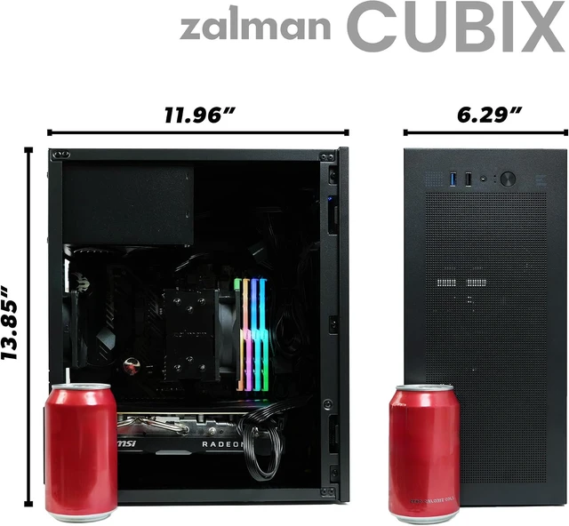 Alt view image 6 of 7 - CUBIX M-ATX Micro-ATX Compact Desktop PC Case with 80mm Fan