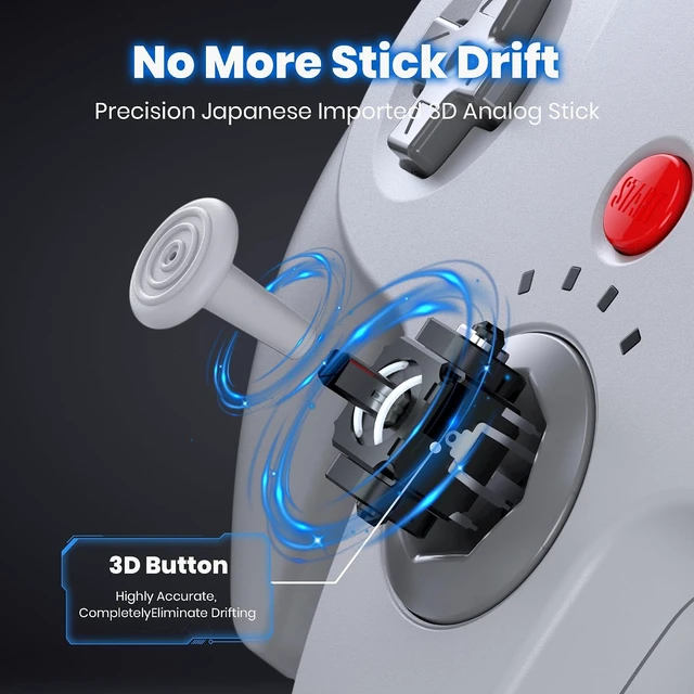 Alt view image 4 of 7 - Wireless N64 Controller Made for Switch 1 & 2, N64 Console, (Gray)