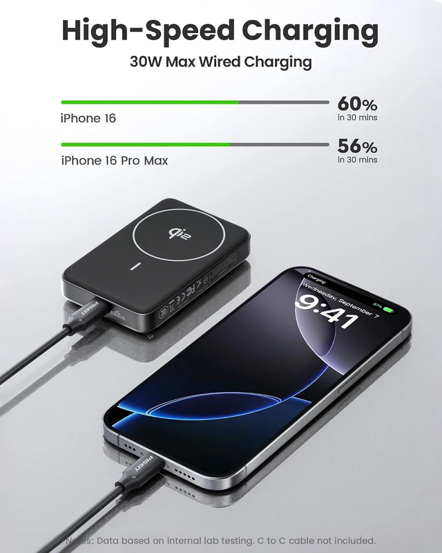 Alt view image 3 of 7 - 3C Wireless Power Bank - 10000mAh Qi2 Wireless Portable Charger 30W 3C Certified Qi2 Power Bank with Stand Airplane Safe Magnetic CCC Travel Portable Charger for iPhone 17/16/15/14/13/12 Series