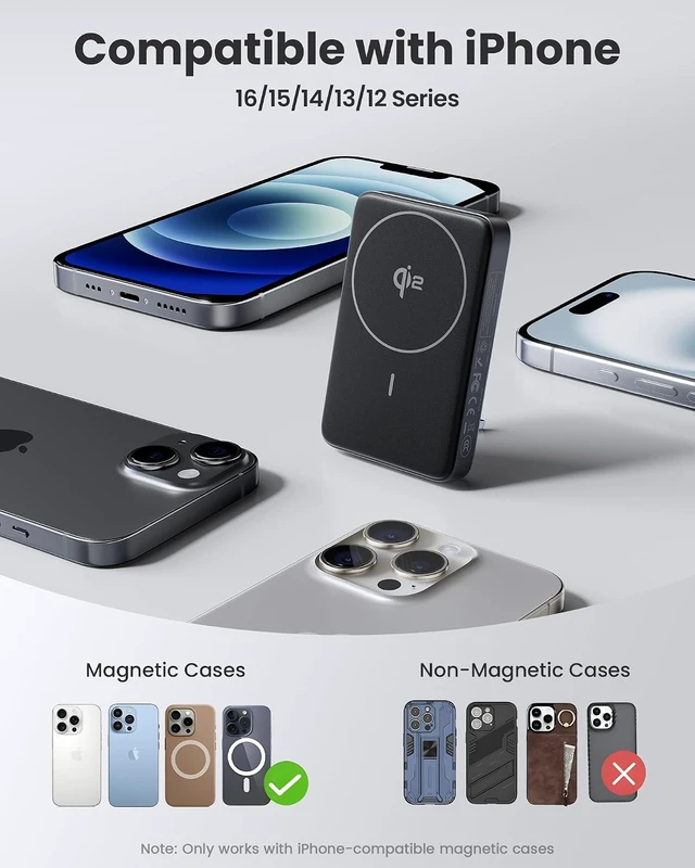 Alt view image 5 of 7 - 3C Wireless Power Bank - 10000mAh Qi2 Wireless Portable Charger 30W 3C Certified Qi2 Power Bank with Stand Airplane Safe Magnetic CCC Travel Portable Charger for iPhone 17/16/15/14/13/12 Series
