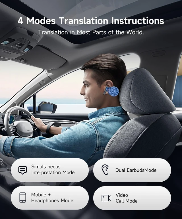 Alt view image 2 of 7 - Real Time AI Translation Earbuds 198 Languages No Subscription HIFI Sound