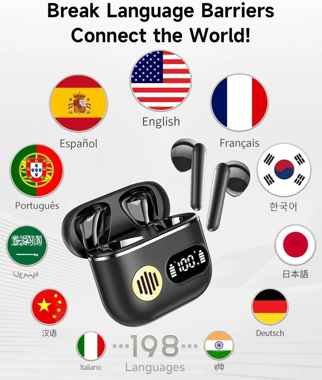 Alt view image 4 of 7 - Real Time AI Translation Earbuds 198 Languages No Subscription HIFI Sound