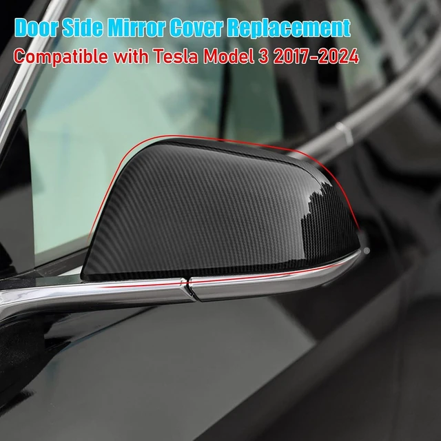 Alt view image 3 of 7 - for Tesla Model 3 Mirror Cover Caps Replacement 2017-2025 Left+Right