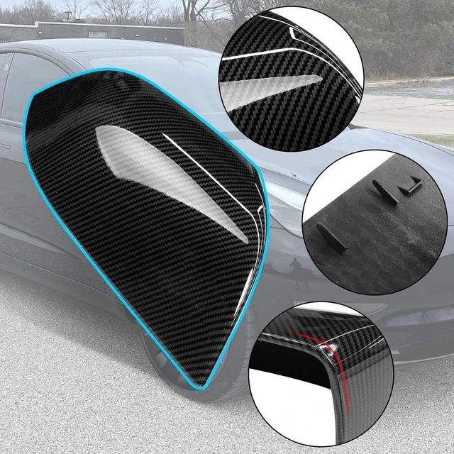 Alt view image 6 of 7 - for Tesla Model 3 Mirror Cover Caps Replacement 2017-2025 Left+Right
