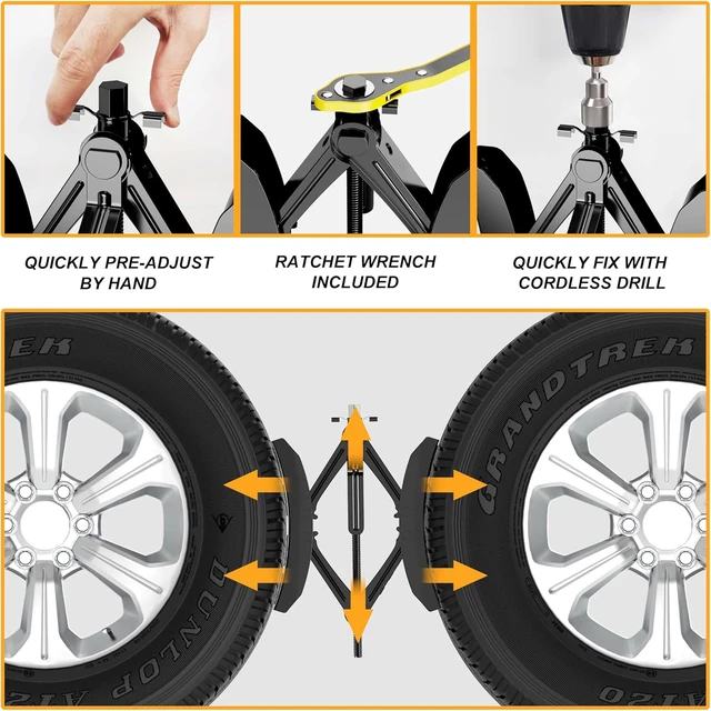 Alt view image 6 of 7 - Camper Wheel Chock Stabilizer 2 Sets, Heavy Duty X-Shaped Stabilizer