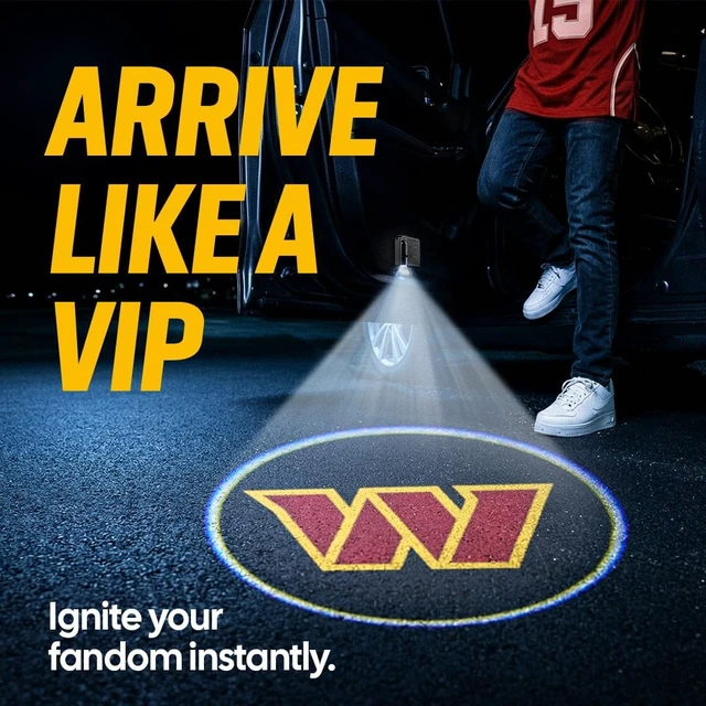 Alt view image 3 of 7 - NFL Washington Commanders LED Car Door Lights Logo Projector Puddle Light