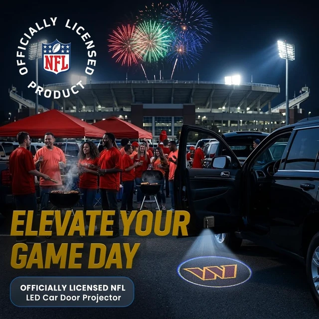 Alt view image 5 of 7 - NFL Washington Commanders LED Car Door Lights Logo Projector Puddle Light