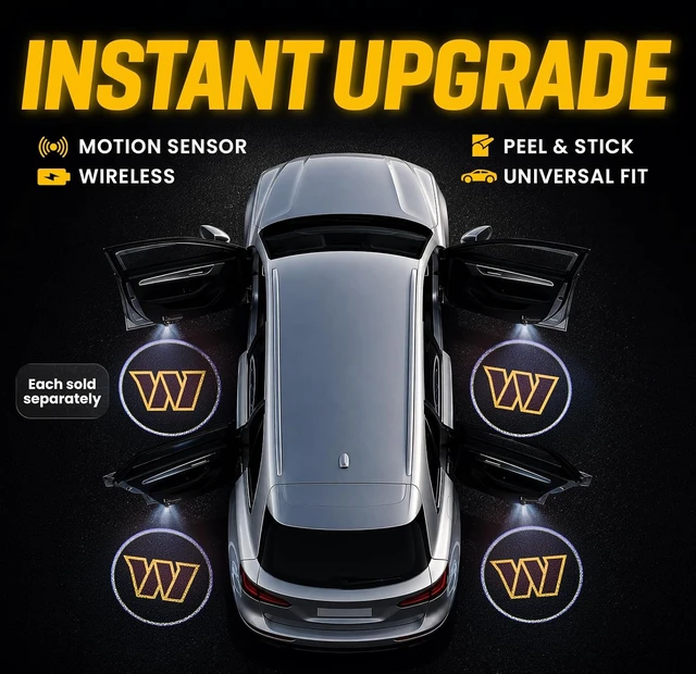 Alt view image 4 of 7 - NFL Washington Commanders LED Car Door Lights Logo Projector Puddle Light