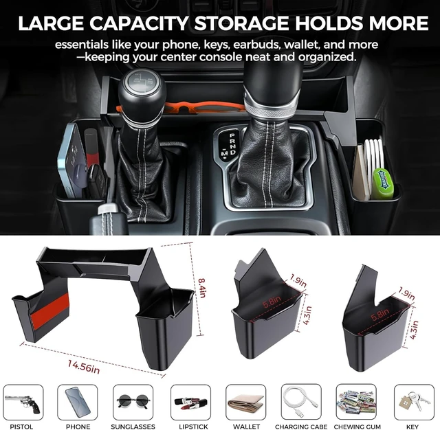 Alt view image 2 of 7 - Center Console Organizer for Jeep Wrangler & Gladiator 2018-2026